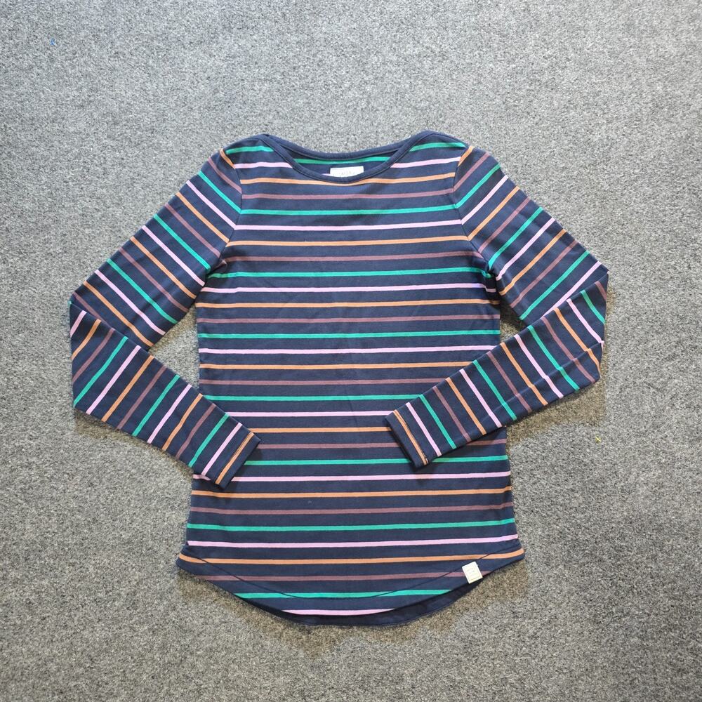 Fat Face Top Womens Size 2 Blue Striped Long Sleeve Boat Neck Casual Capsule